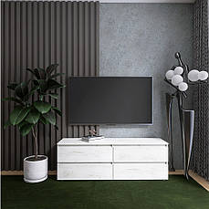 Тумба під телевізор Еверест ЛТВ-1400 Лайт 140х38х49 см Дуб Крафт білий PREMIUM