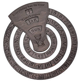 Вічний настіний дерев'яний календар "Black" | Подарунок керівнику в кабінет