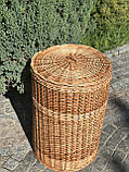 Ящик круглий плетений з кришкою, фото 3