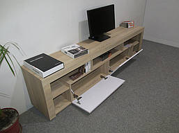 Тумба під телевізор із 5 полицями М-ЗОН Джеко 200 Сонома/Антрацит PREMIUM, фото 4