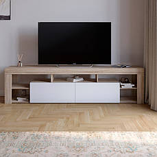 Тумба під телевізор із 5 полицями М-ЗОН Джеко 200 Сонома/Німфея Альба PREMIUM