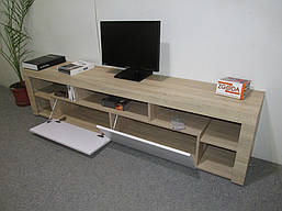 Тумба під телевізор із 5 полицями М-ЗОН Джеко 200 Сонома/Німфея Альба PREMIUM, фото 5