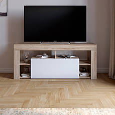 Тумба під телевізор із 4 полицями М-ЗОН Джеко 140 Сонома/Німфея Альба PREMIUM