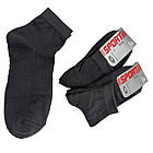 Чоловічі зимові теплі шкарпетки з махровою підошвою Lux Sport бавовна однотонні, 12 пар/уп, чорні, фото 3