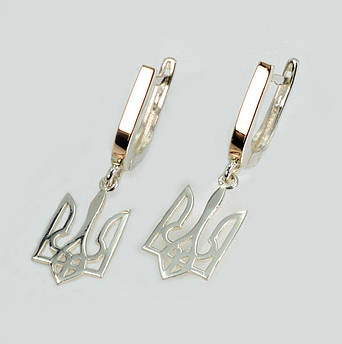 Срібні сережки герб України