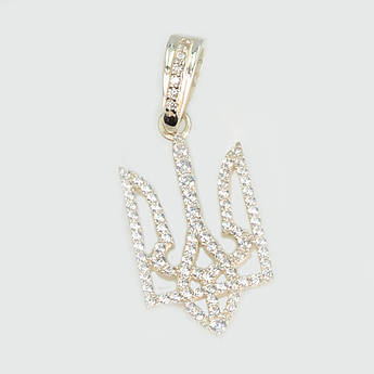 Срібна підвіска герб в фіанітах