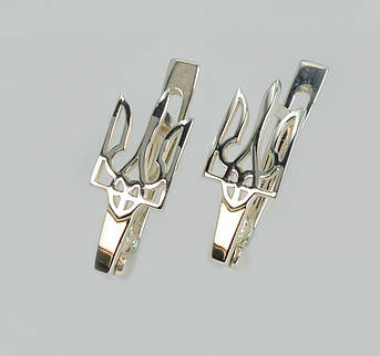 Срібні сережки з золотими пластинами