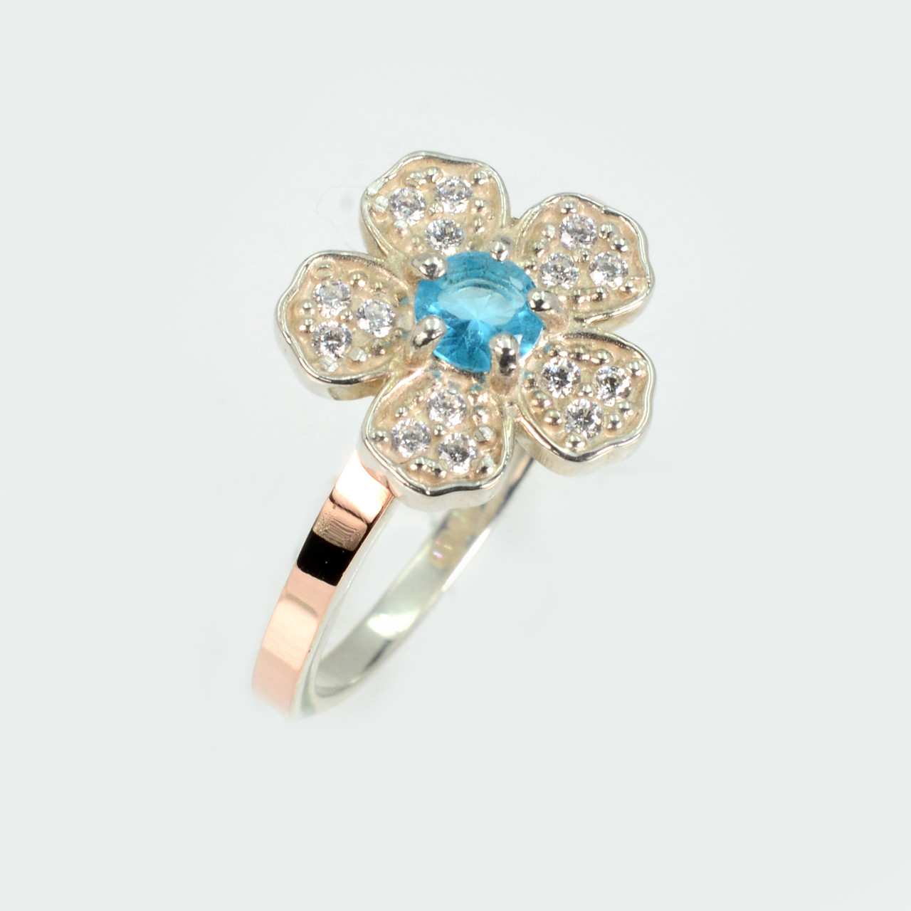 Каблучка срібна з золотими пластинами, фото 1