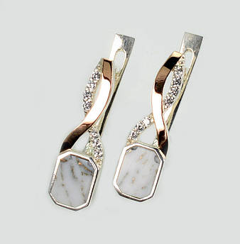 Срібні сережки з агатом