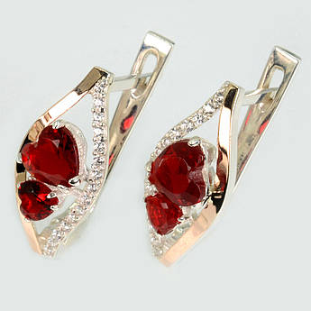 Срібні сережки з золотими пластинами