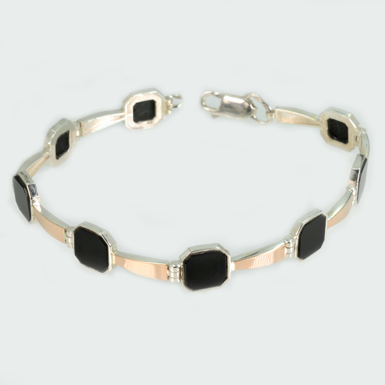 Срібний браслет з оніксом, фото 1