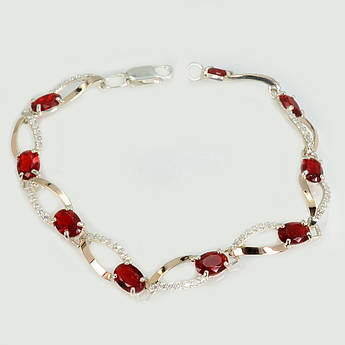 Браслет срібний з золотом