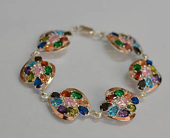 Срібний браслет з золотом