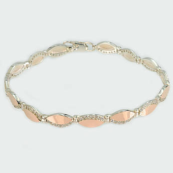 Срібний браслет з золотими накладками