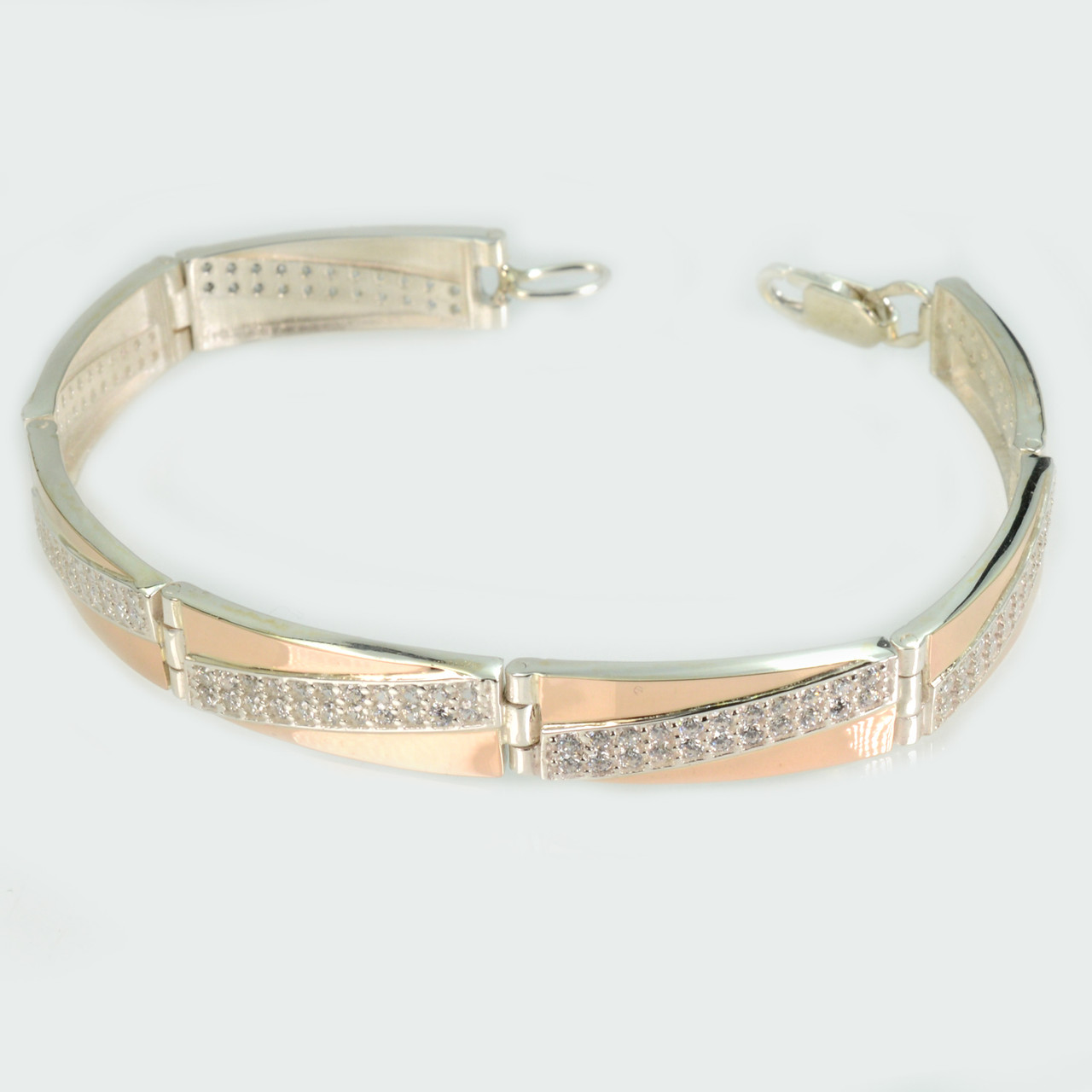 Срібний браслет зі вставками з золота, фото 1