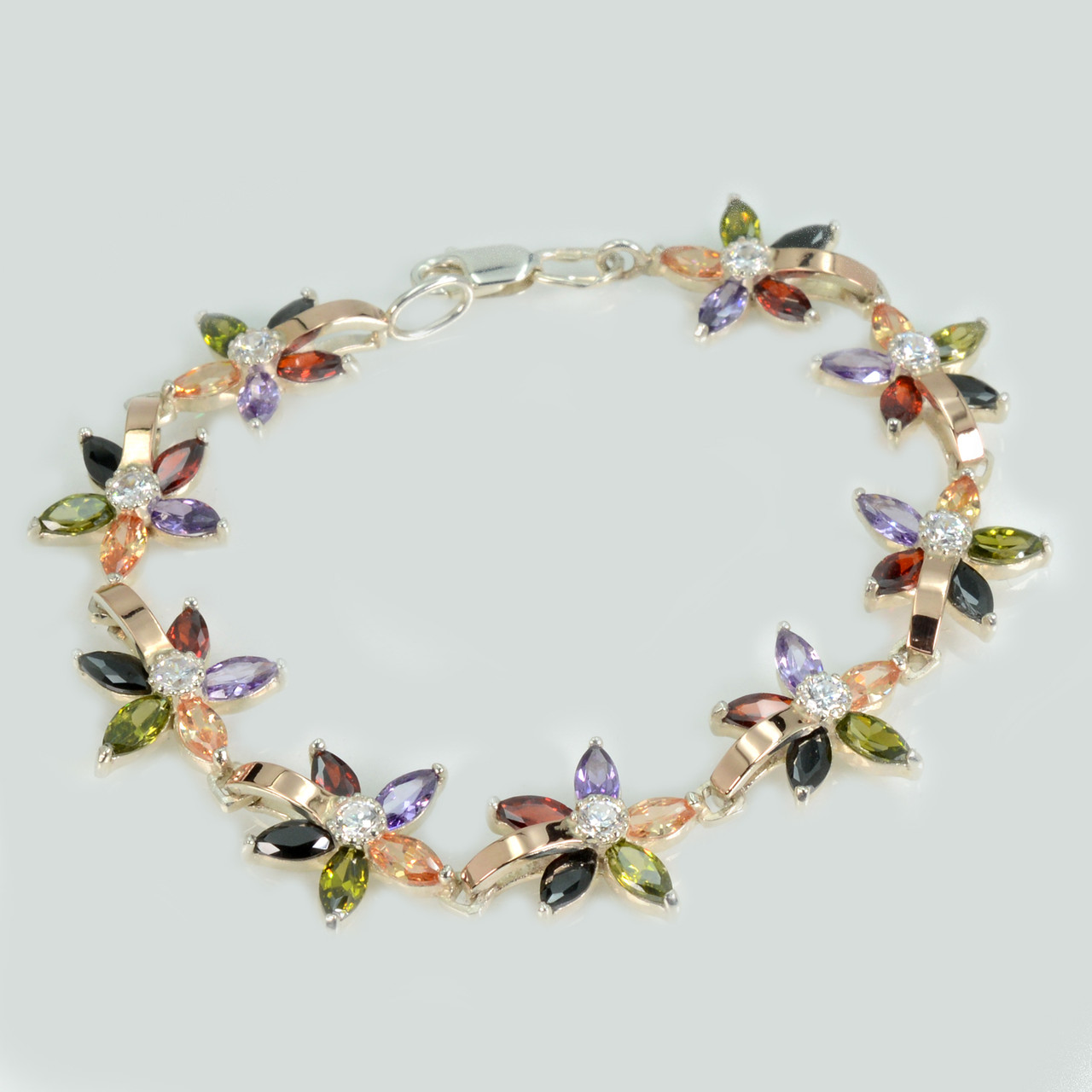 Срібний браслет з напайками із золота, фото 1