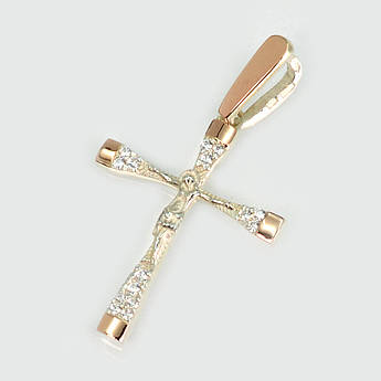 Срібний хрестик з золотими вставками