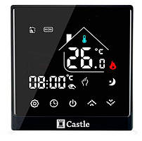 Терморегулятор програматор Castle AC8400G ЧОРНИЙ у підрозетник