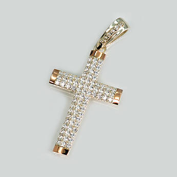 Срібний хрестик з золотими пластинами