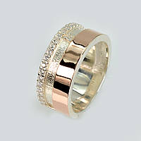 Обруч серебро с золотом