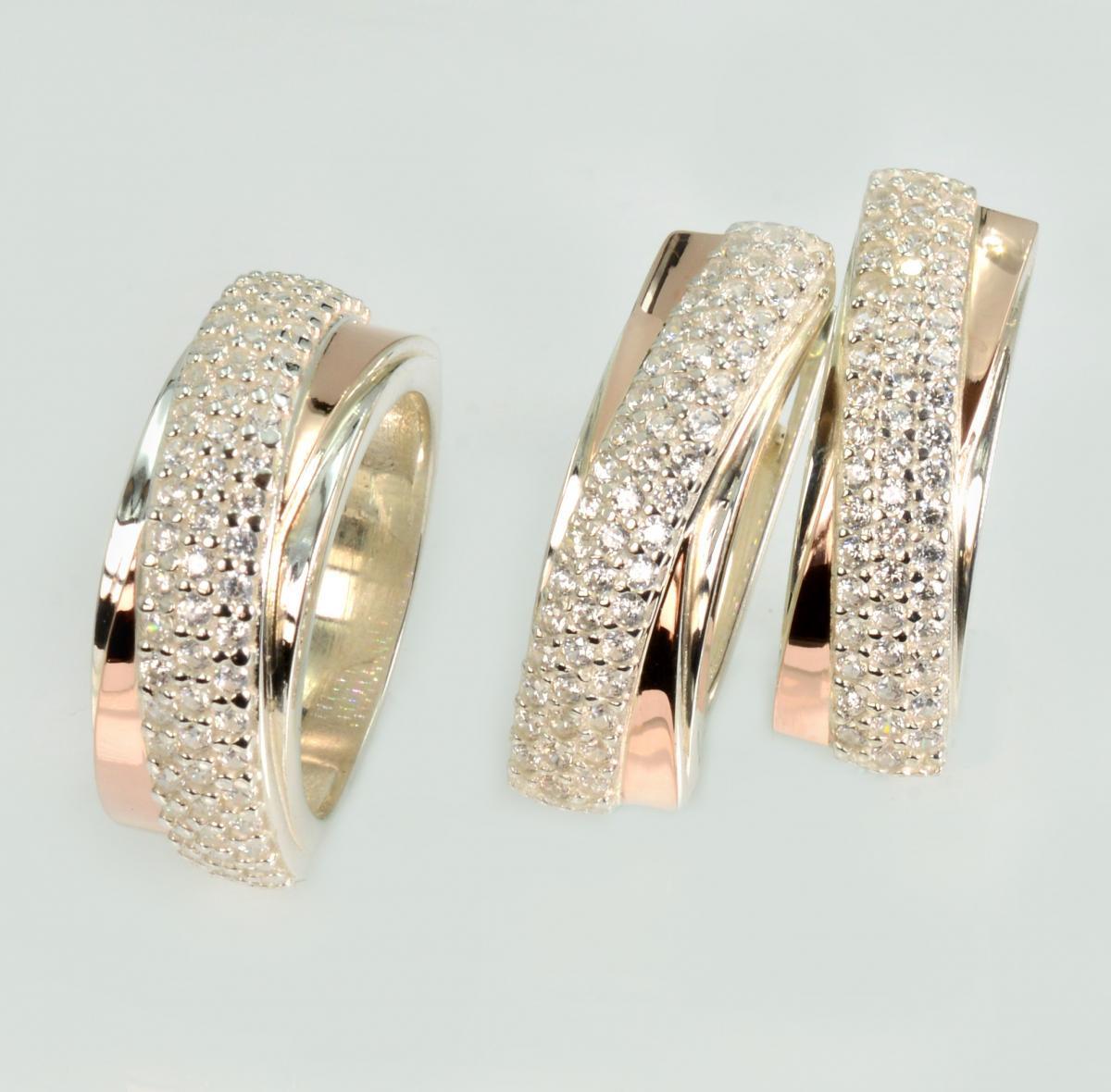 Срібний набір з золотими пластинами, фото 1