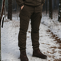 Зимові тактичні штани військові вітрозахисні хакі бойові штани армійські теплі soft shell якісні міцні