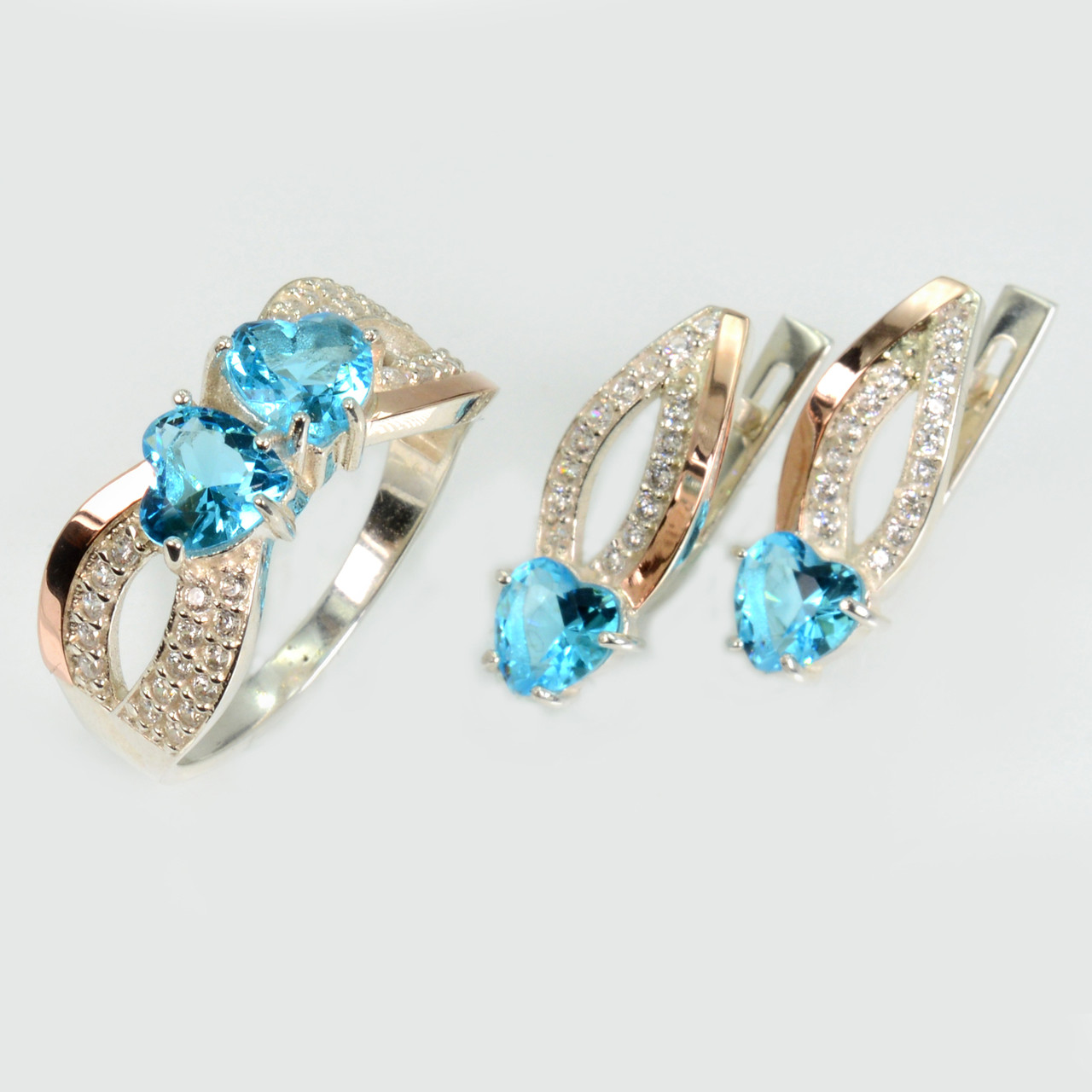 Срібний набір з золотими пластинами, фото 1