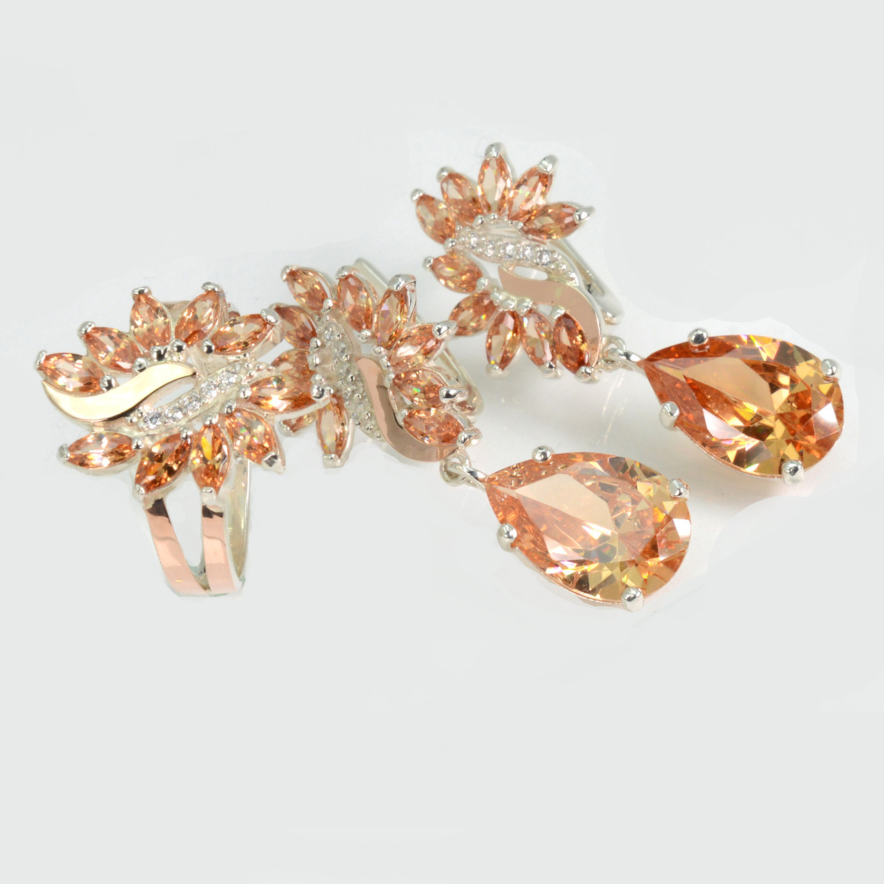 Срібний набір з золотими пластинами, фото 1