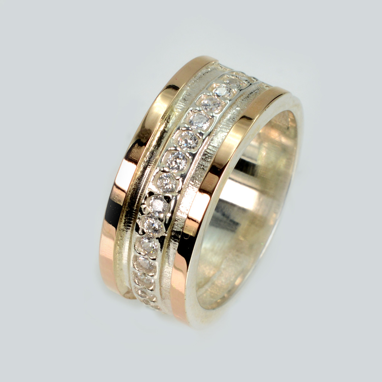 Обручка із срібла з золотом, фото 1