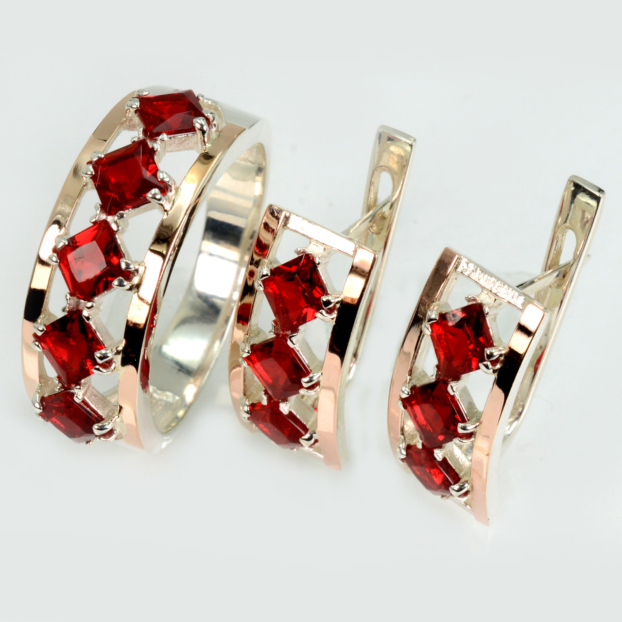 Срібний набір з золотими пластинами, фото 1