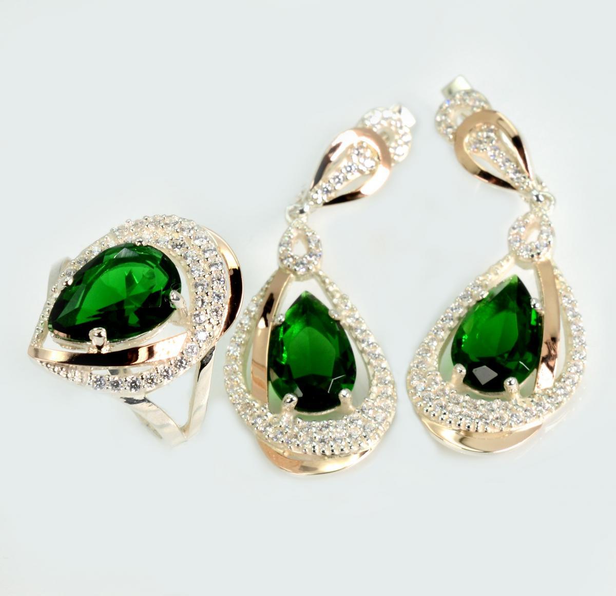 Срібний набір з золотими пластинами, фото 1