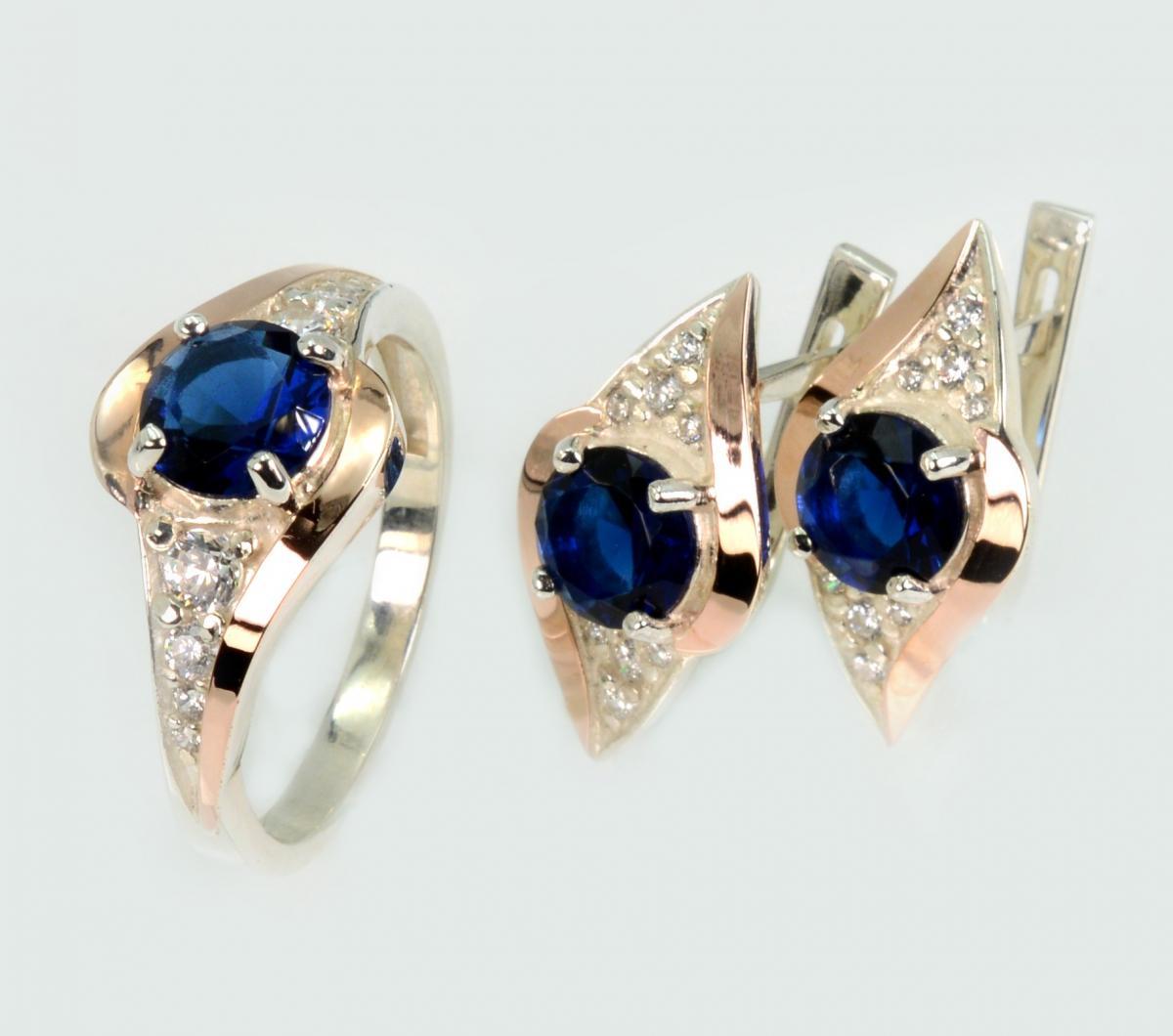 Срібний набір з золотими пластинами, фото 1