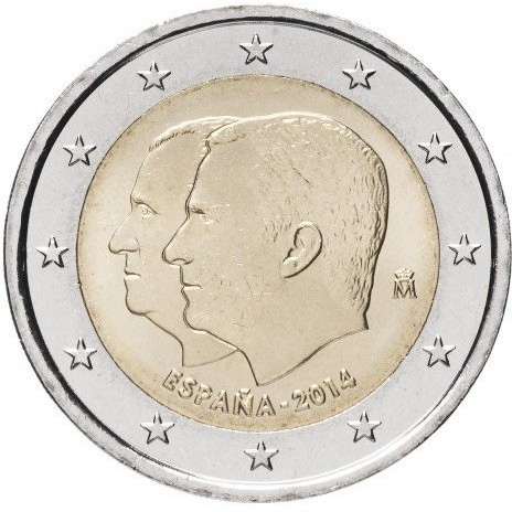 Монета Іспанії 2 євро 2014 Король Філіп, фото 1