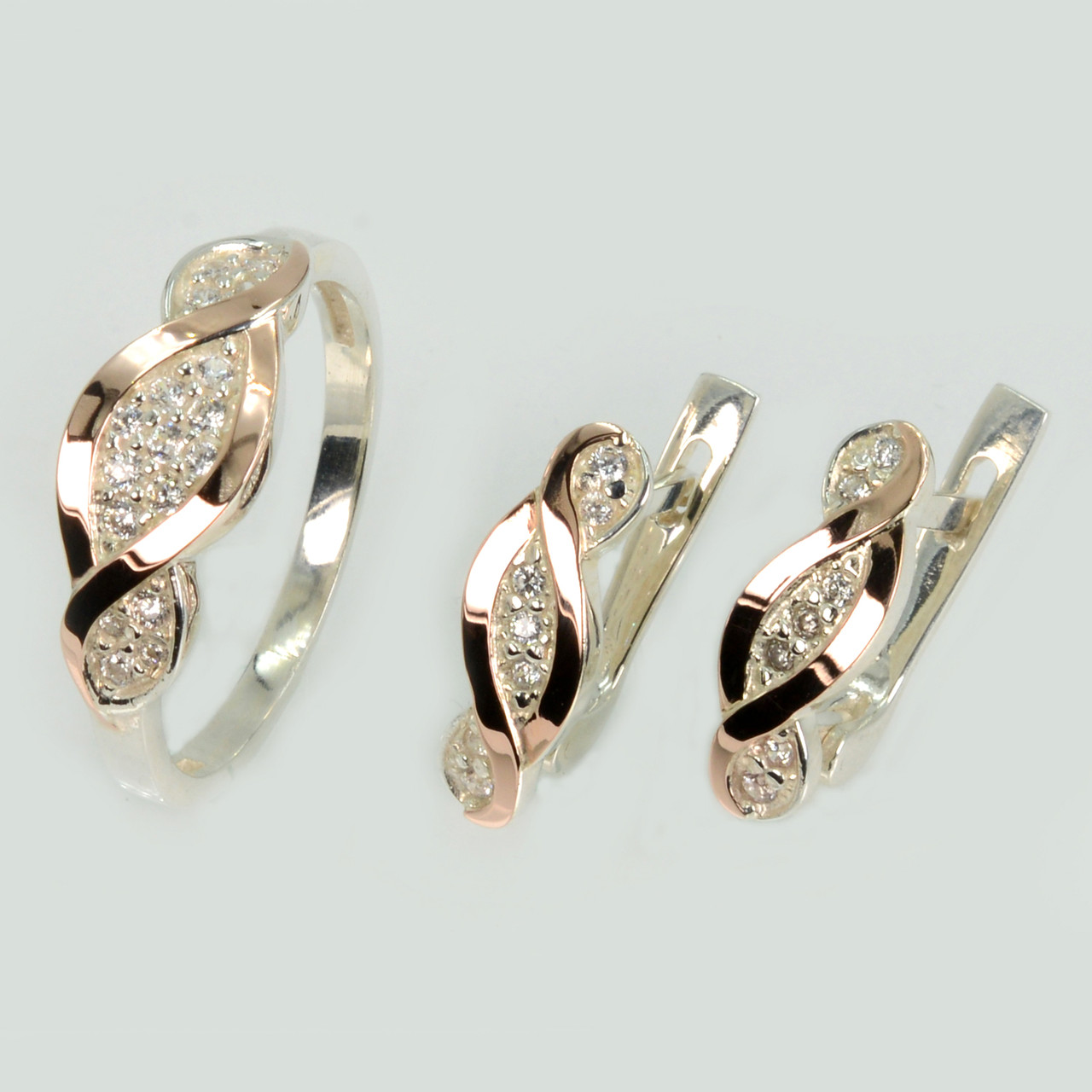 Срібний набір з золотими пластинами, фото 1