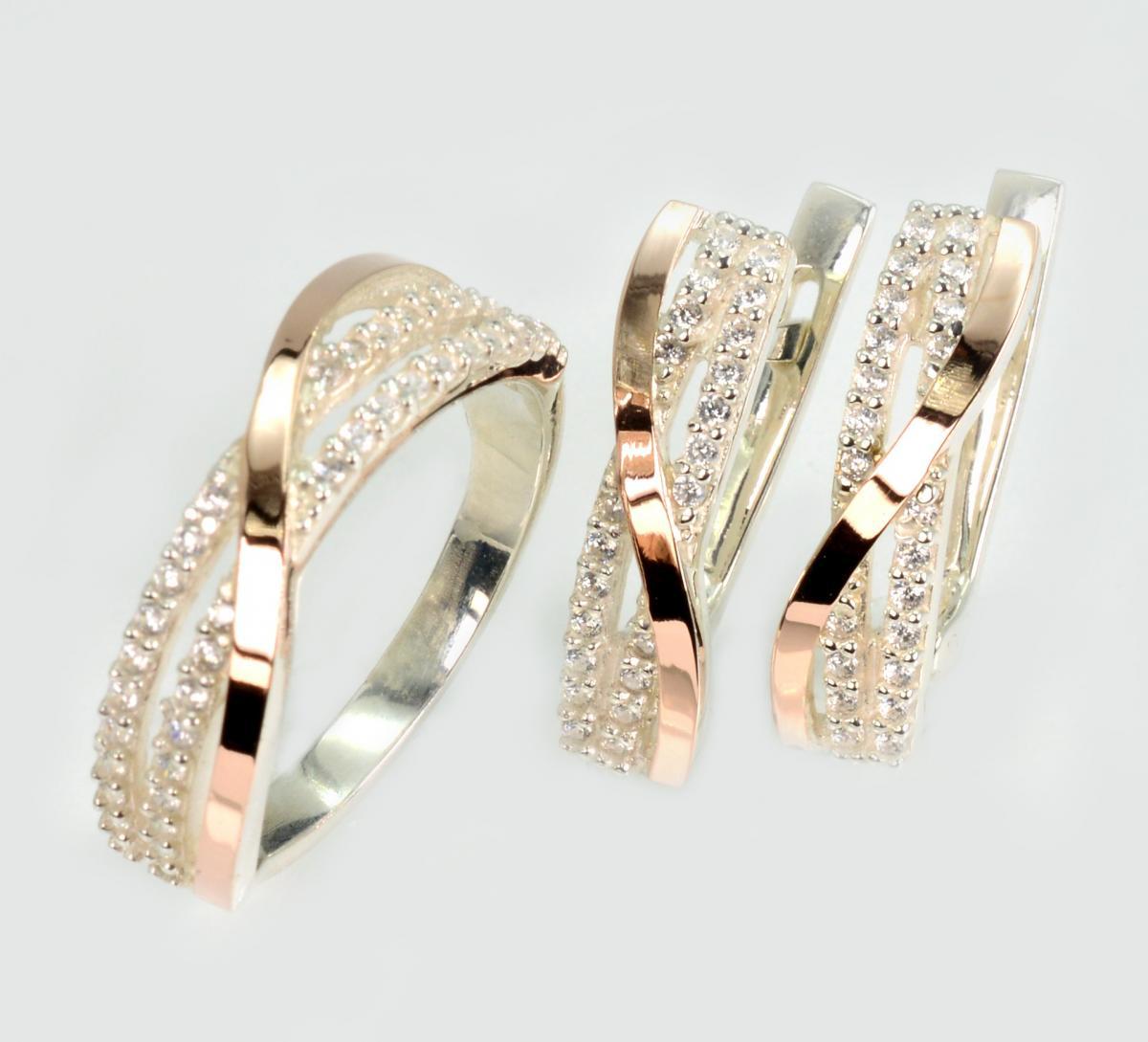 Срібний комплект з золотими пластинами, фото 1