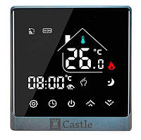 Терморегулятор програматор Castle AC8400G Чорний-Срібло у підрозетник