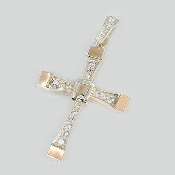 Срібний хрест з накладками з золота