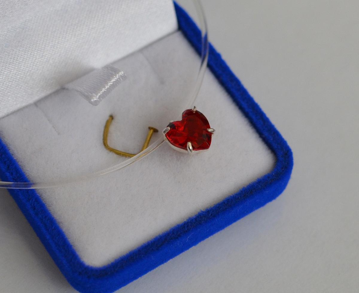 Підвіска срібна серце на лісці, фото 1