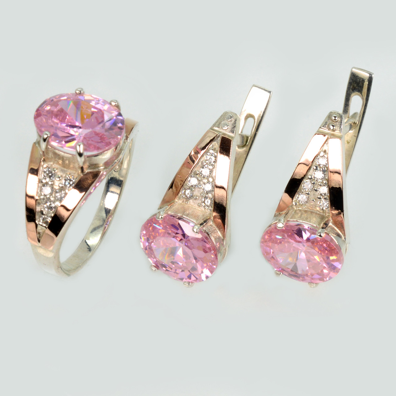 Срібний набір зі вставками з золота, фото 1