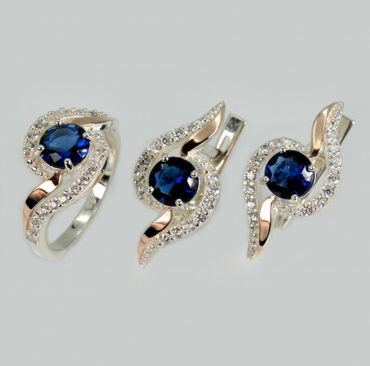 Срібний набір із золотими пластинами, фото 1