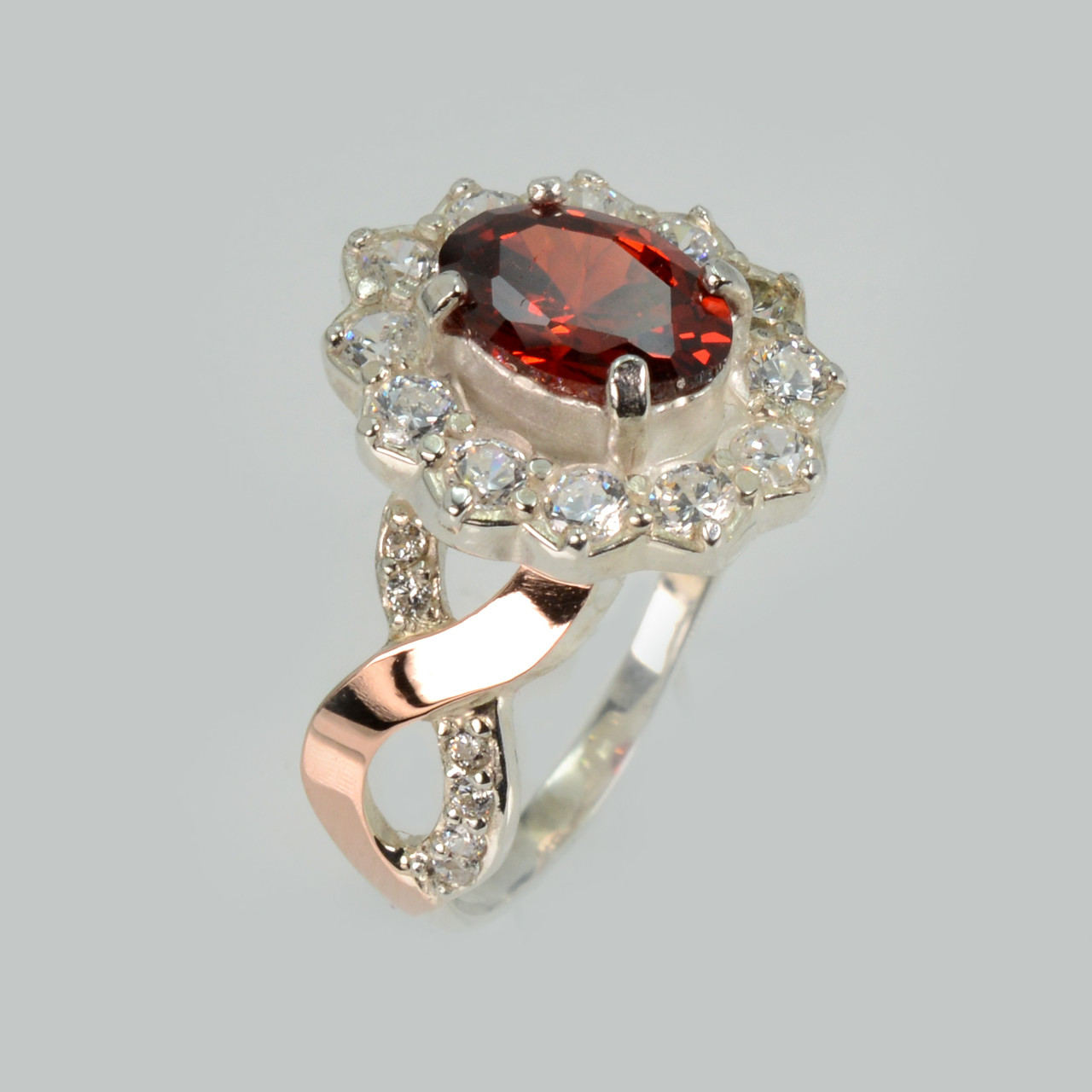 Срібна каблучка з золотими вставками, фото 1