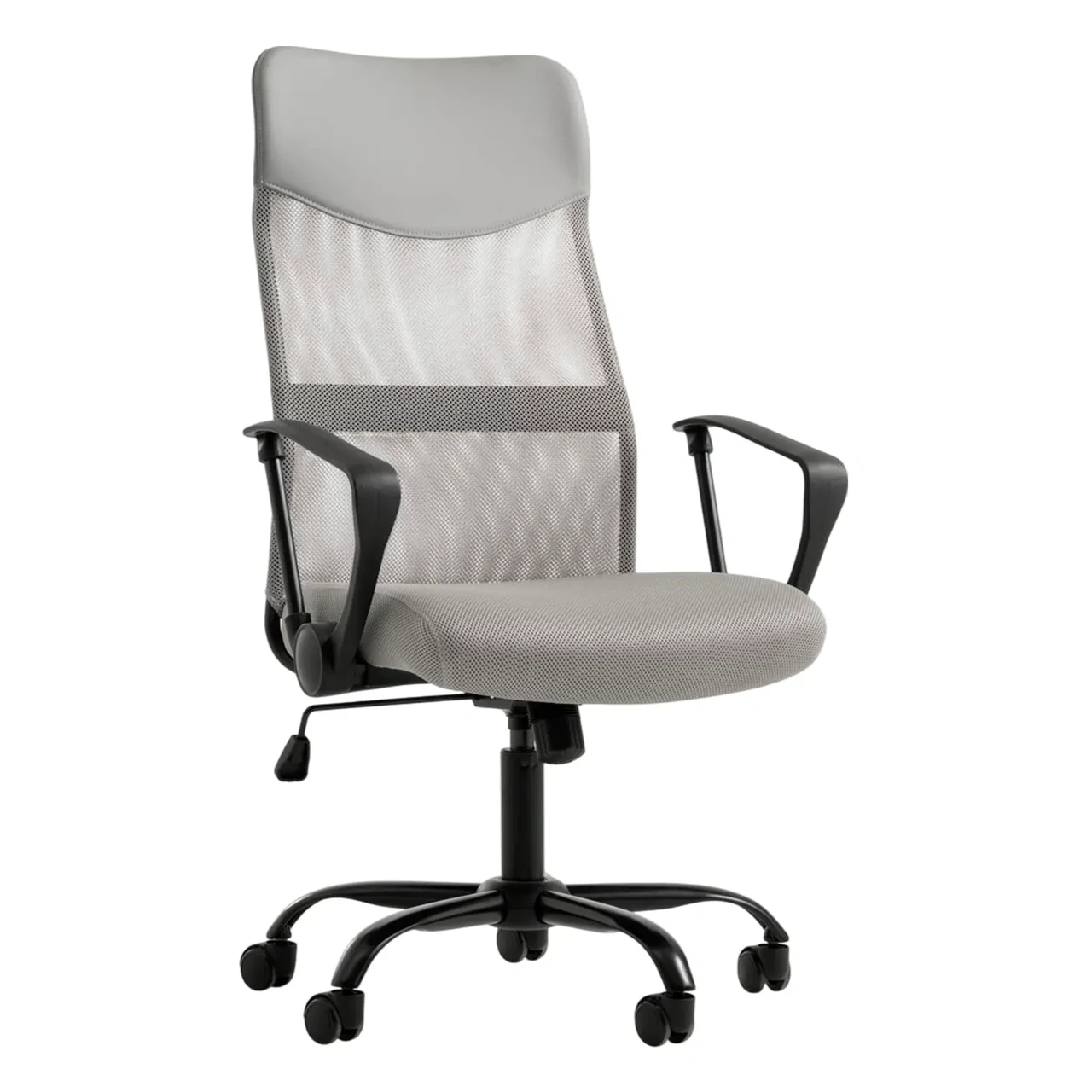 Крісло комп'ютерне 4Points Prestige стілець офісний з екошкіри сітки тканини металева основа для роботи офісу дому Сірий, фото 1