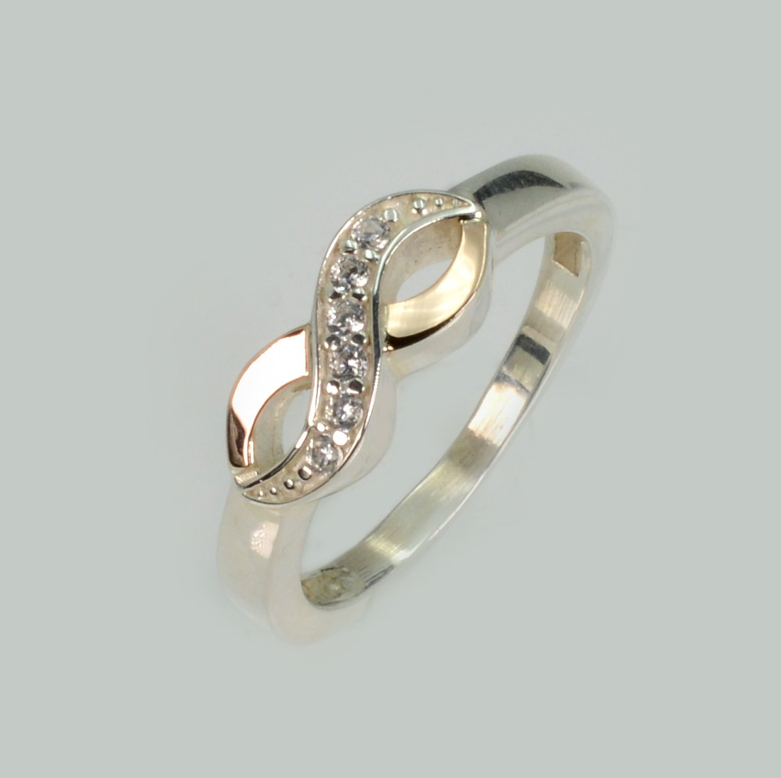 Срібна каблучка з золотими вставками, фото 1