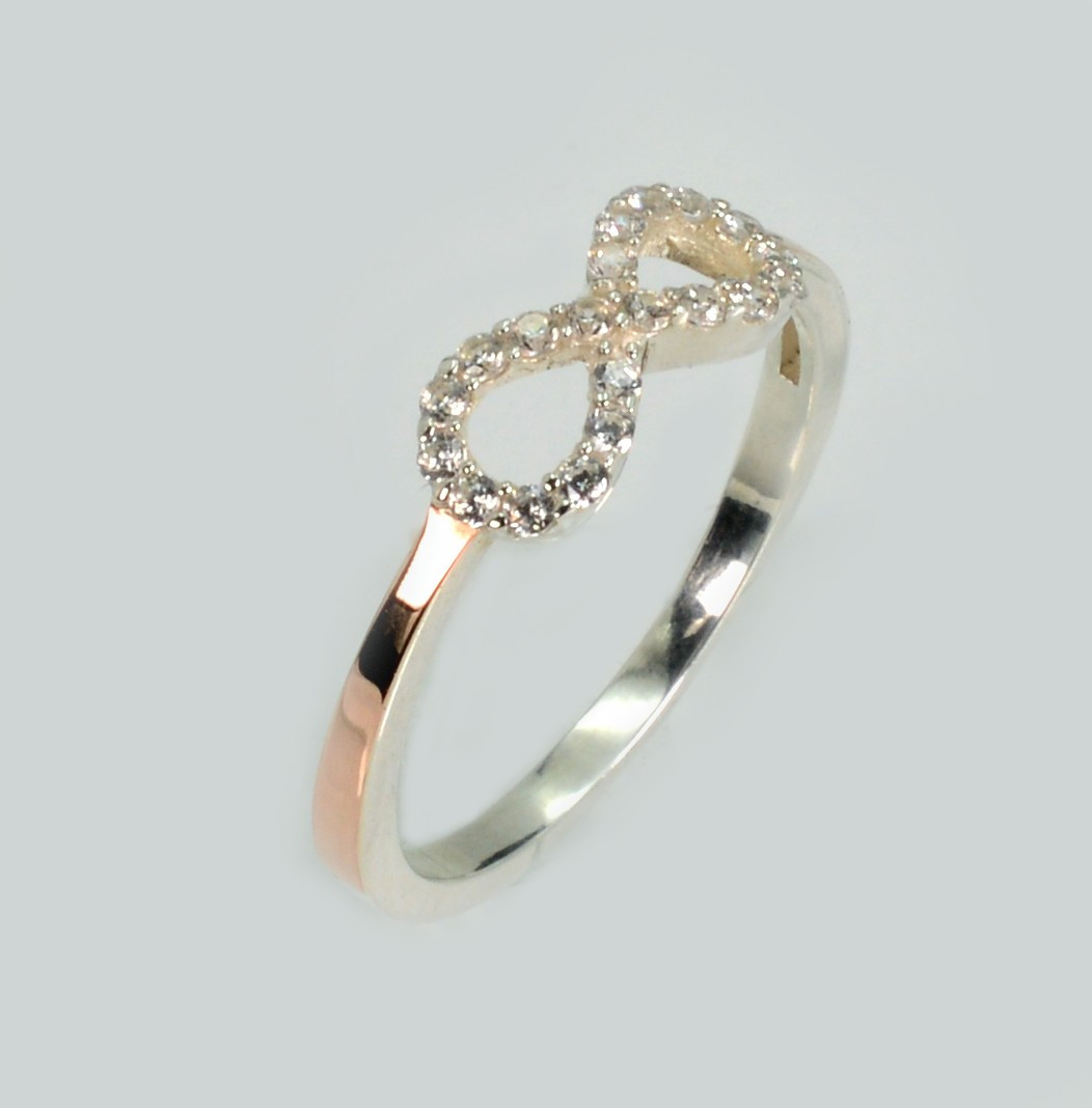 Срібна каблучка з золотими вставками, фото 1