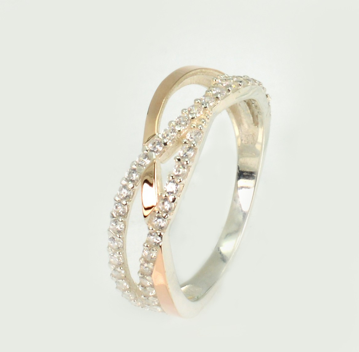 Срібна каблучка з золотими вставками, фото 1