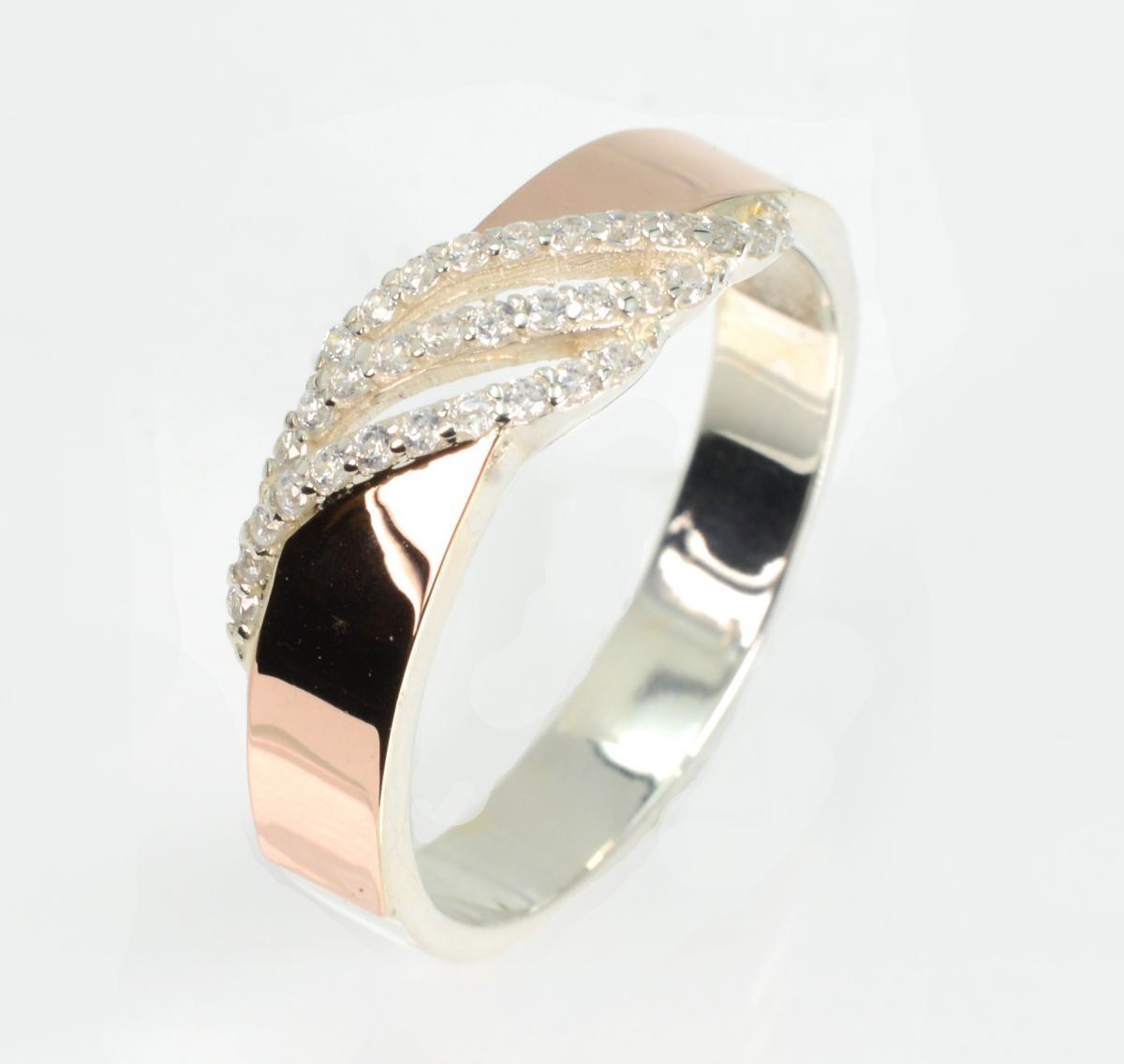 Срібна каблучка з золотими вставками, фото 1