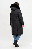Жіночий пуховик-пальто великих розмірів з натуральним хутром песця Li-10, фото 4