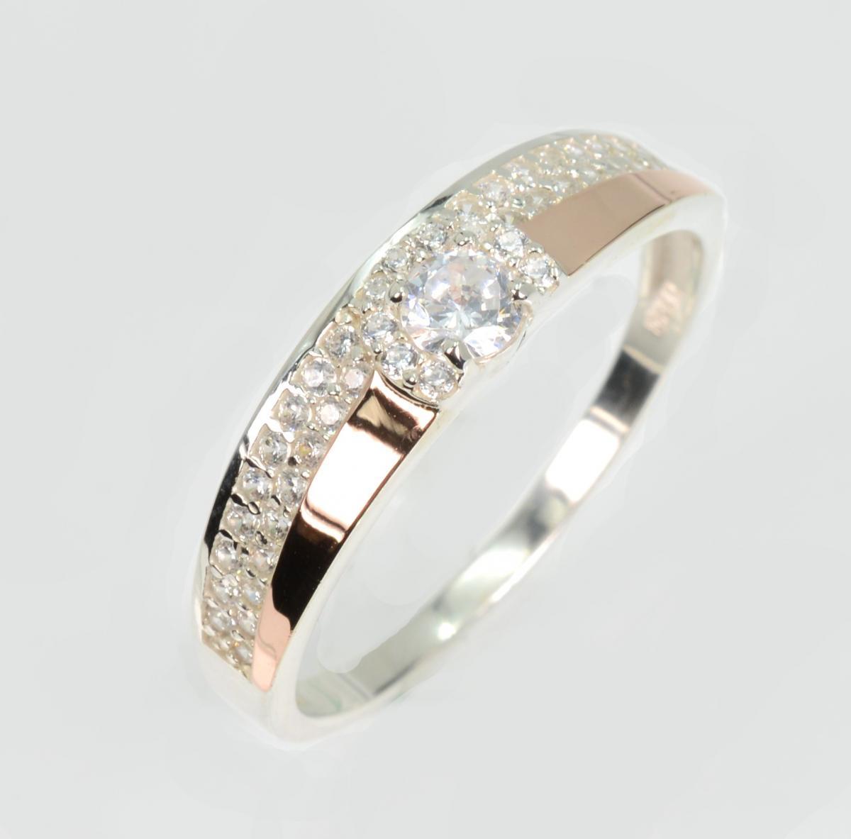 Срібна каблучка з золотими вставками, фото 1