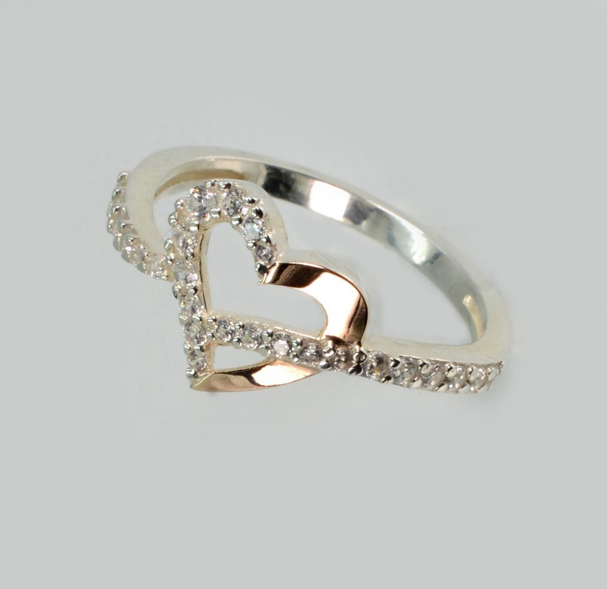 Срібна каблучка з золотими вставками, фото 1