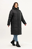 Жіночий пуховик-пальто великих розмірів з натуральним хутром песця Li-10, фото 5
